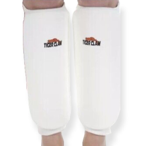 Tiger Claw White Cloth Sparring Shin Guards - Picture 1 of 4